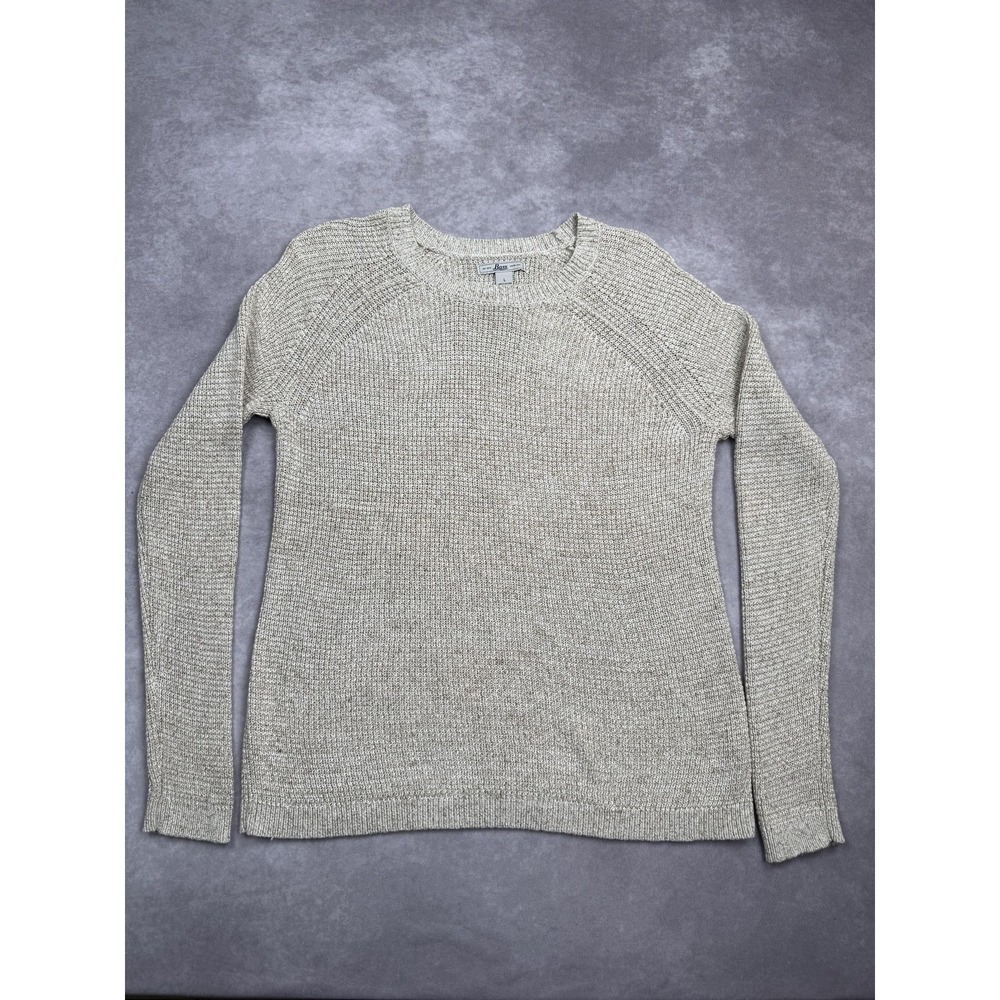 Bass Sweater Womens Large Gardenia Crewneck Pullover Knit NWT Casual‎